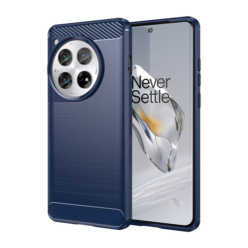 Husa pentru OnePlus 12, Techsuit Carbon Silicone, albastru