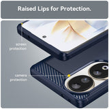 Husa pentru Honor 80, Techsuit Carbon Silicone, albastru