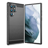Husa pentru Samsung Galaxy S22 Ultra 5G, Techsuit Carbon Silicone, negru