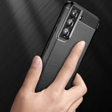 Husa pentru Samsung Galaxy S22 5G, Techsuit Carbon Silicone, negru
