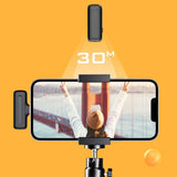 Microfon Techsuit (2 pack) Lavalier Wireless (LW4), Receiver, Type-C, Reducere zgomot, Omnidirectional, Plug si Play, negru