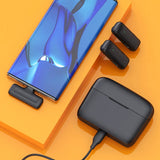 Microfon Techsuit (2 pack) Lavalier Wireless (LW4), Receiver, Lightning, Reducere zgomot, Omnidirectional, Plug si Play, negru
