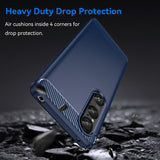 Husa pentru Honor X7b, Techsuit Carbon Silicone, albastru