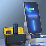 Microfon Techsuit (2 pack) Lavalier Wireless (LW3), cu Receiver, Lightning, Reducere zgomot, 70mAh, Plug si Play, negru