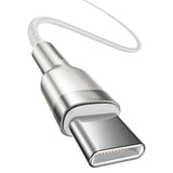 Cablu Baseus de date Cafule Series Metal (Catjk-C02), Type-C to Type-C, Super Incarcare rapida, 100W, 480Mbps, 20V, 5A, 1m, alb