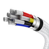 Cablu Baseus de date Cafule Series Metal (Catjk-C02), Type-C to Type-C, Super Incarcare rapida, 100W, 480Mbps, 20V, 5A, 1m, alb