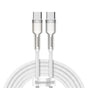 Cablu Baseus de date Cafule Series Metal (Catjk-C02), Type-C to Type-C, Super Incarcare rapida, 100W, 480Mbps, 20V, 5A, 1m, alb