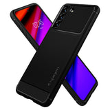 Husa pentru Samsung Galaxy S21 FE 5G, Spigen Rugged Armor (ACS03049), negru