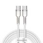 Cablu Baseus de date Cafule Series Metal (Catjk-D02), Type-C to Type-C, Super Incarcare rapida, 100W, 480Mbps, 20V, 5A, 2m, alb