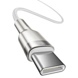 Cablu Baseus de date Cafule Series Metal (Catjk-D02), Type-C to Type-C, Super Incarcare rapida, 100W, 480Mbps, 20V, 5A, 2m, alb