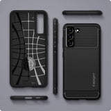 Husa pentru Samsung Galaxy S21 FE 5G, Spigen Rugged Armor (ACS03049), negru