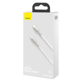 Cablu Baseus de date Cafule Series Metal (Catjk-D02), Type-C to Type-C, Super Incarcare rapida, 100W, 480Mbps, 20V, 5A, 2m, alb