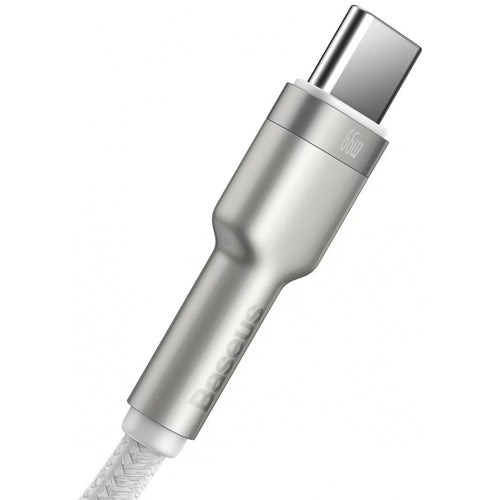 Cablu Baseus de date Cafule Series Metal (CAKF000102), USB to Type-C Incarcare rapida, 66W, 6A, 1m, alb