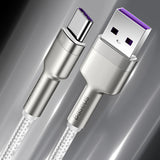 Cablu Baseus de date Cafule Series Metal (CAKF000102), USB to Type-C Incarcare rapida, 66W, 6A, 1m, alb