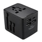 Adaptor pentru Calatorie Techsuit (HHT520), 3 x USB, Type-C, EU, UK, AUS, US, Negru