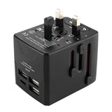 Adaptor pentru Calatorie Techsuit (HHT520), 3 x USB, Type-C, EU, UK, AUS, US, Negru