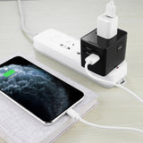 Adaptor pentru Calatorie Techsuit (HHT520), 3 x USB, Type-C, EU, UK, AUS, US, Negru