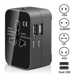 Adaptor pentru Calatorie Techsuit (HHT202), 2 x USB, EU, UK, AUS, US, Alb