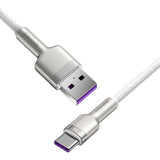 Cablu Baseus de date Cafule Series Metal (CAKF000202), USB to Type-C 66W, 2m, alb