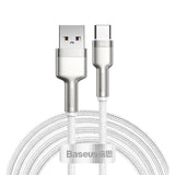 Cablu Baseus de date Cafule Series Metal (CAKF000202), USB to Type-C 66W, 2m, alb
