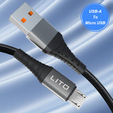 Cablu Lito de date (LD08V), USB-A to Micro-USB, Incarcare rapida, 2.4A, 1m, alb