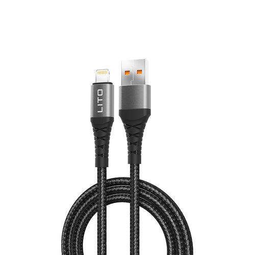 Cablu Lito de date (LD08L), USB-A to Lightning, Incarcare rapida, 2.4A, 1m, alb