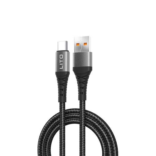 Cablu Lito de date (LD08T), USB-A to Type-C, Incarcare rapida, 2.4A, 1m, alb