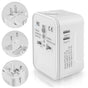 Adaptor pentru Calatorie Techsuit (HHT202-2C), 2 x USB-C, EU, UK, AUS, US, Alb