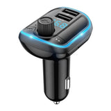 Modulator FM Yesido Modulator FM cu Incarcator auto (Y44), 2xUSB-A, cu Afisaj LED, RGB Light, 3.1A, negru