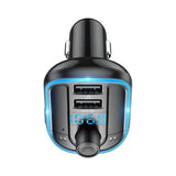 Modulator FM Yesido Modulator FM cu Incarcator auto (Y44), 2xUSB-A, cu Afisaj LED, RGB Light, 3.1A, negru