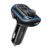 Modulator FM Yesido Modulator FM cu Incarcator auto (Y44), 2xUSB-A, cu Afisaj LED, RGB Light, 3.1A, negru