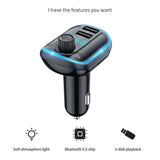 Modulator FM Yesido Modulator FM cu Incarcator auto (Y44), 2xUSB-A, cu Afisaj LED, RGB Light, 3.1A, negru