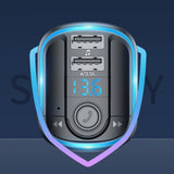 Modulator FM Yesido Modulator FM cu Incarcator auto (Y44), 2xUSB-A, cu Afisaj LED, RGB Light, 3.1A, negru