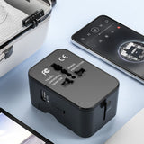 Adaptor pentru Calatorie Techsuit (HHT202-2C), 2 x USB-C, EU, UK, AUS, US, Alb