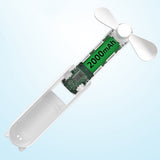 Techsuit Mini portabil Hand Fan (HZ001), 2000mAh, USB reincarcabil, 3 Speeds reglabil, Alb
