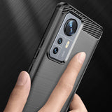 Husa pentru Xiaomi 12, Techsuit Carbon Silicone, negru