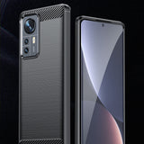 Husa pentru Xiaomi 12, Techsuit Carbon Silicone, negru