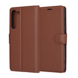 Husa pentru Samsung Galaxy S23 Plus, Techsuit Leather Folio, maro