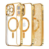 Husa pentru iPhone 12 Pro, Techsuit Lux Glitter MagSafe, argintiu
