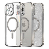 Husa pentru iPhone 12 Pro, Techsuit Lux Glitter MagSafe, argintiu