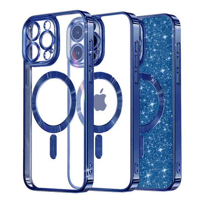 Husa pentru iPhone 12 Pro, Techsuit Lux Glitter MagSafe, albastru