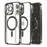Husa pentru iPhone 13 Pro, Techsuit Lux Glitter MagSafe, argintiu