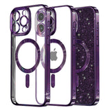 Husa pentru iPhone 14 Pro Max, Techsuit Lux Glitter MagSafe, albastru