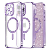 Husa pentru iPhone 14 Pro, Techsuit Lux Glitter MagSafe, bleu