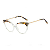 Techsuit Anti-Blue Light Glasses Reflex TR90 (F93308), Cat Eye, Clear / Leopard