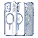 Husa pentru iPhone 14 Pro, Techsuit Lux Glitter MagSafe, bleu