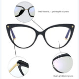 Techsuit Anti-Blue Light Glasses Reflex TR90 (F93308), Cat Eye, Bright Negru