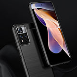 Husa pentru Xiaomi Redmi Note 11 Pro+ 5G, Techsuit Carbon Silicone, negru
