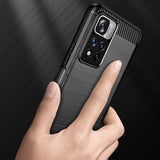 Husa pentru Xiaomi Redmi Note 11 Pro+ 5G, Techsuit Carbon Silicone, negru