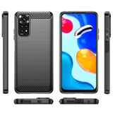Husa pentru Xiaomi Redmi Note 11, Techsuit Carbon Silicone, negru
